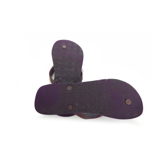 Tory Burch Flip Flops Jelly Flip Flops Raisin Womens  Size 9 - Picture 6 of 6